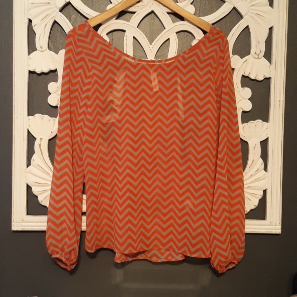 Chevron sheer blouse